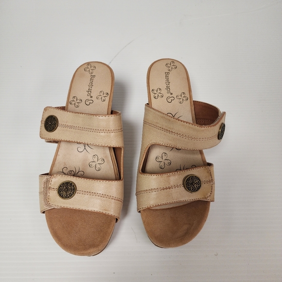 BareTraps Tan Winona Wedge Sandal  With Adjustable Straps Size 7 - Picture 5 of 7